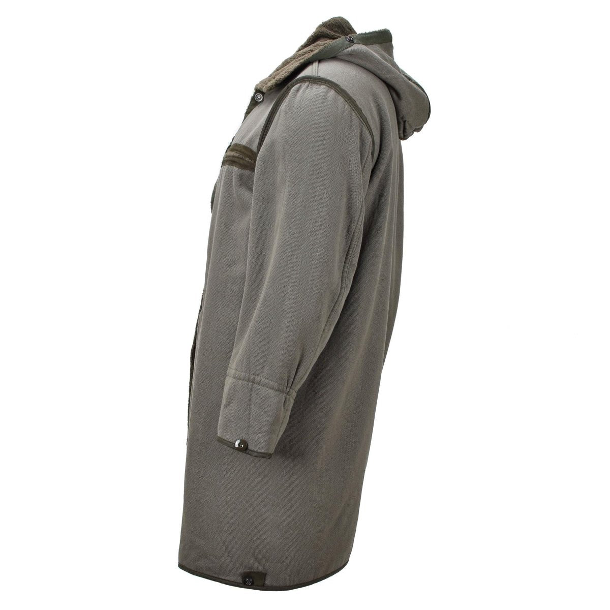 Original German military long parka faux fur liner thermal hooded army olive