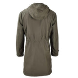 Original German military long parka jacket olive hooded field coat army outdoor