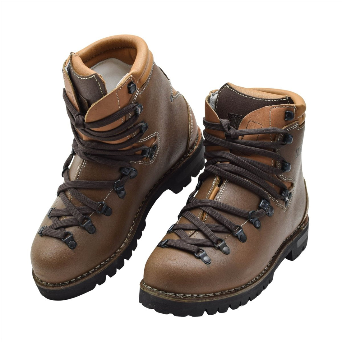 Original German Military Army Hiking Boots Leather Vibram Outdoor Brown