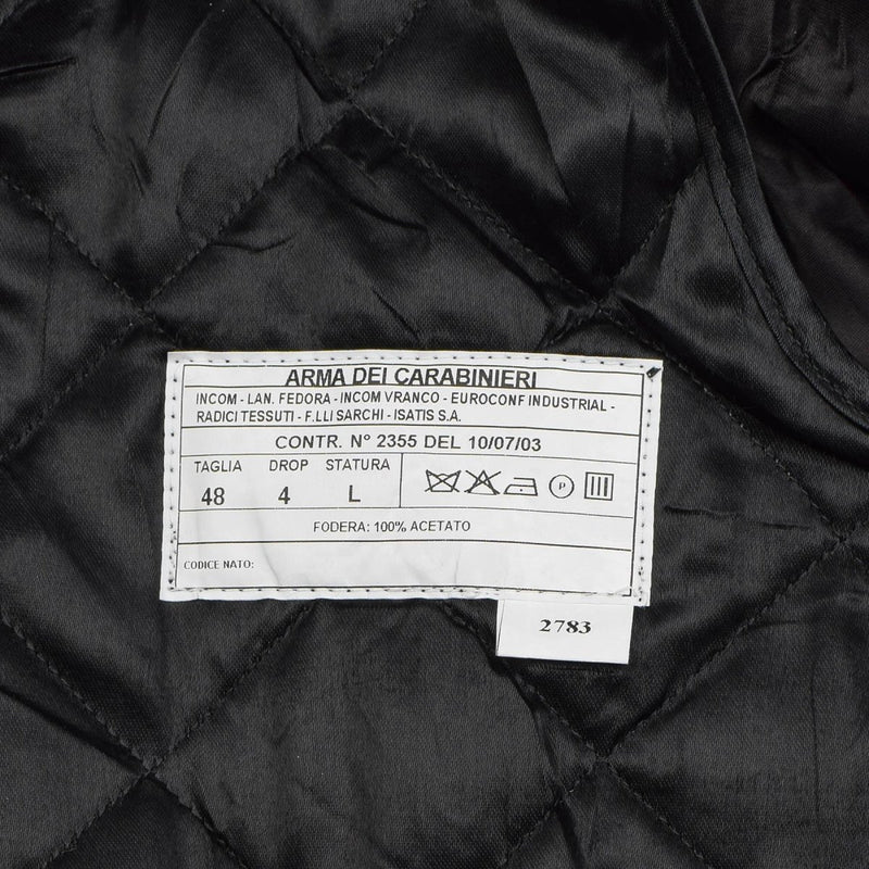 Original Italian Army Carabinieri Wool Coat Double Breasted Uniform Black - GoMilitar