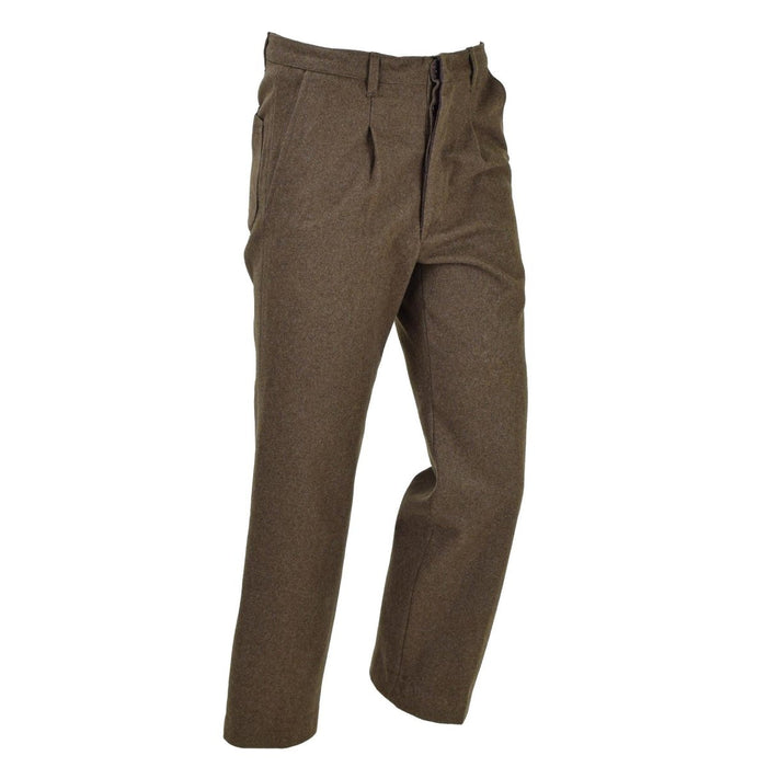 Original Italian military dress uniform pants brown wool vintage trousers army - GoMilitar