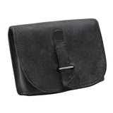 Original Italian Military Magazine Pouch Leather Metal Buckles small Black