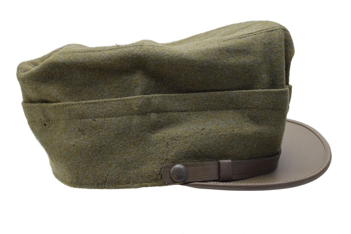 Original Italian military snapback field cap olive wool lightweight vintage