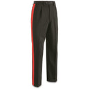 Black Italian Police Carabinieri dress pants with distinctive red side stripe, durable and windproof for formal or daily wear.