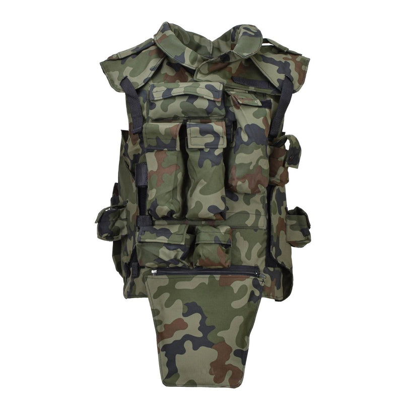 Original Polish Military Tactical Vest Plate Carrier Woodland Camouflage - GoMilitar