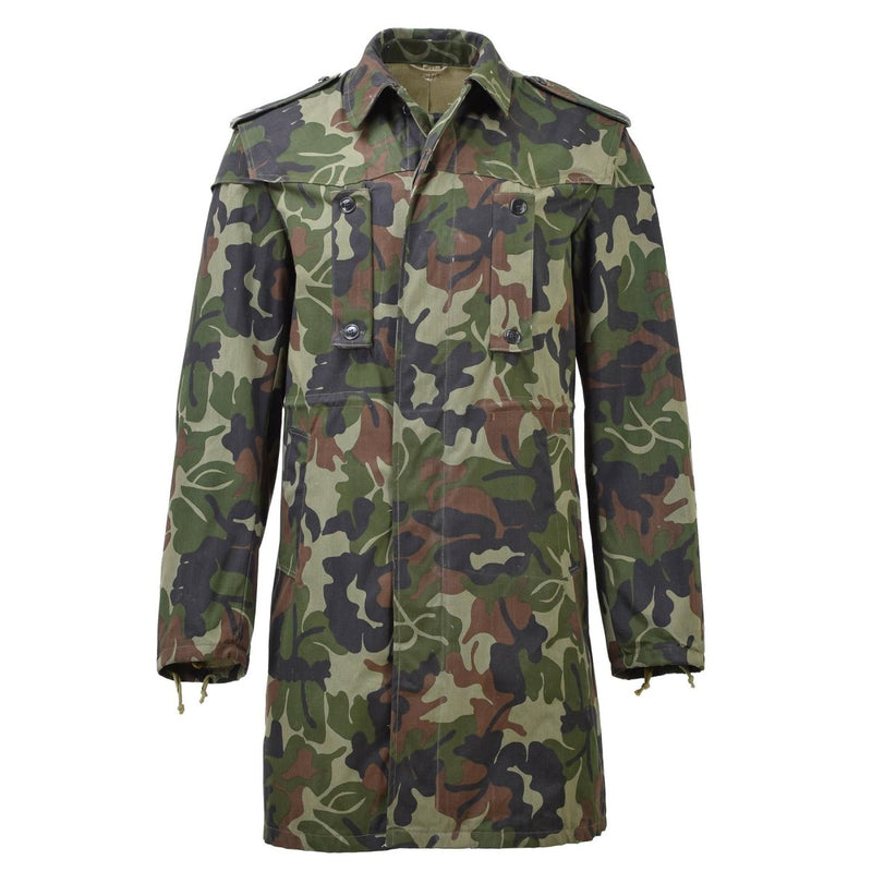 Original Romanian military parka M93 camo leaf hooded long jacket tactical NEW - GoMilitar