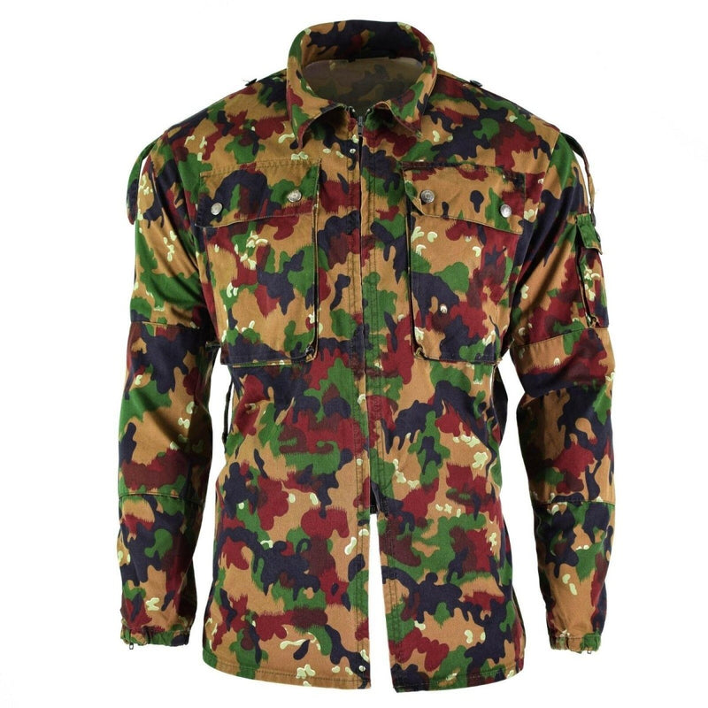 Original Swiss army jacket M83 combat field Alpenflage Camo shirt zipped NEW - GoMilitar
