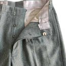 Gray pants with a close-up of a pocket on a white background