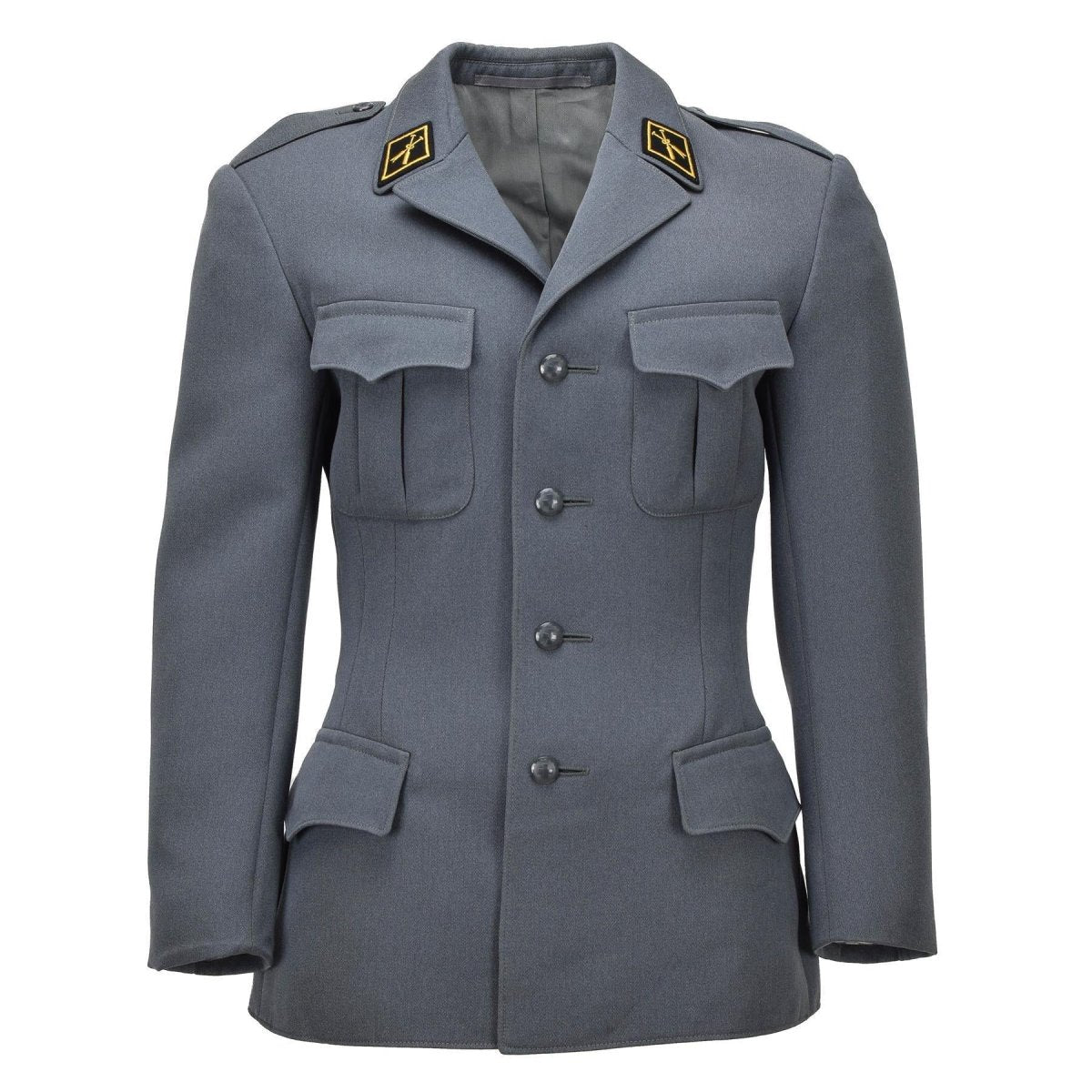 Original Swiss Military Formal Jacket 4 Pocket Design Shoulder Epaulettes Gray