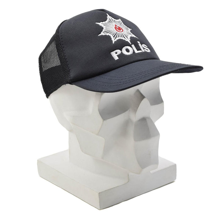 Original Turkish Military POLIS Field Cap Mesh Insert Adjustable Fastener Black - GoMilitar