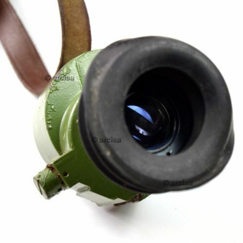 Vintage Yugoslavian army ON-M59 monocular sight tool with rubber eye cup and original leather strap military optic