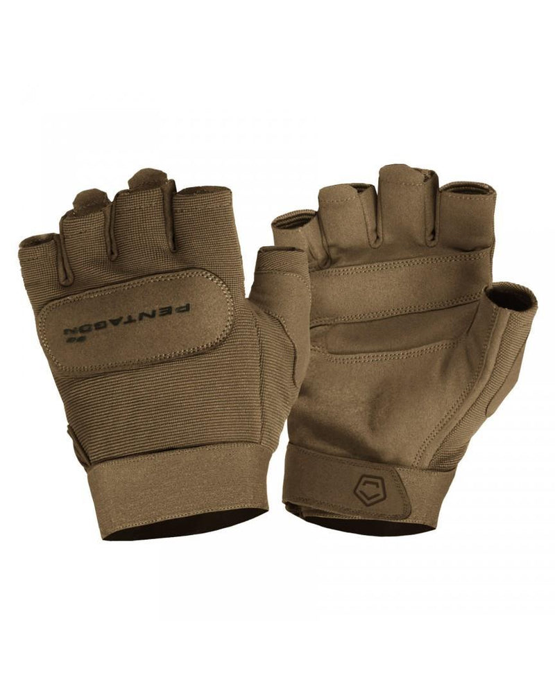 PENTAGON Duty Mechanic 1/2 Fingerless Gloves Breathable Fabric Cuff Elastic