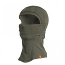 PENTAGON Kryptis tactical balaclava in olive green, lightweight full face mask for winter warmth and breathability.