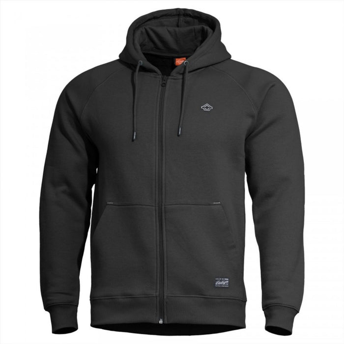 PENTAGON Phaeton Full Zip Sweater Comfort Fit Flatlock Seams Storm Hood Black - GoMilitar