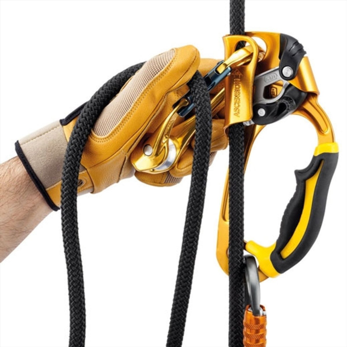 PETZL ROLLCLIP A Pullet Carabiner Non Locking Keylock System Climbing Yellow
