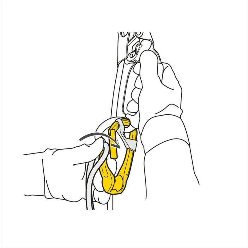 PETZL ROLLCLIP A Pullet Carabiner Non Locking Keylock System Climbing Yellow