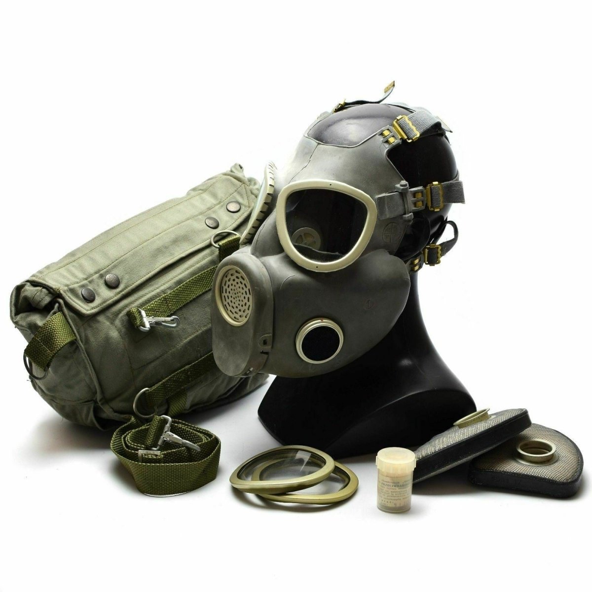 Polish Military Gas Mask MP-4 Genuine respiratory chemical Grey Olive OD NEW