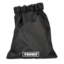 Black Primus branded drawstring storage bag for portable camping stove with secure buckle closure