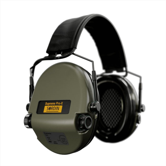 Sordin Supreme Pro-X Hear 2 Slim Tactical Headband Hearing Protection Green, On-Ear Protection - GoMilitar