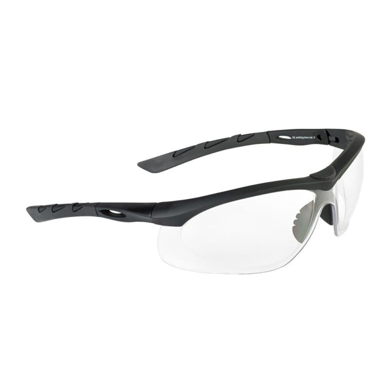 SWISS EYE Lancer tactical safety goggles with clear anti-fog lenses and comfortable rubberized frame for eye protection