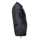 Black TACGEAR windproof lightweight camping and hiking smock with ripstop nylon fabric and adjustable hem cord