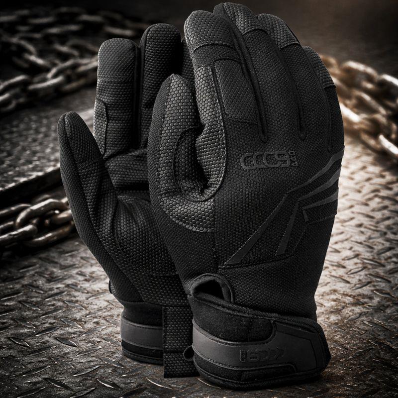 TAMREX PRO-6000 Tactical Gloves Durable Diamond Grip Velcro Closure Black