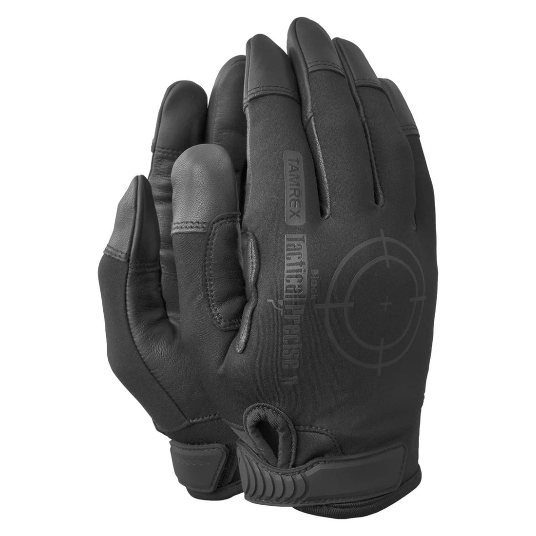 TAMREX Tactical Precise Gloves Sheep Leather Palm Flexible 4-Way Stretch Black