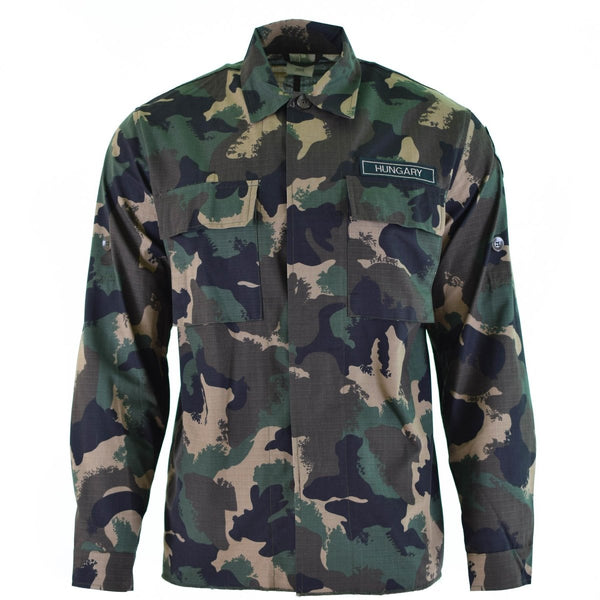 Hungarian military shirt M90 camouflage long sleeve chest pockets ripstop durable material summer tactical jacket