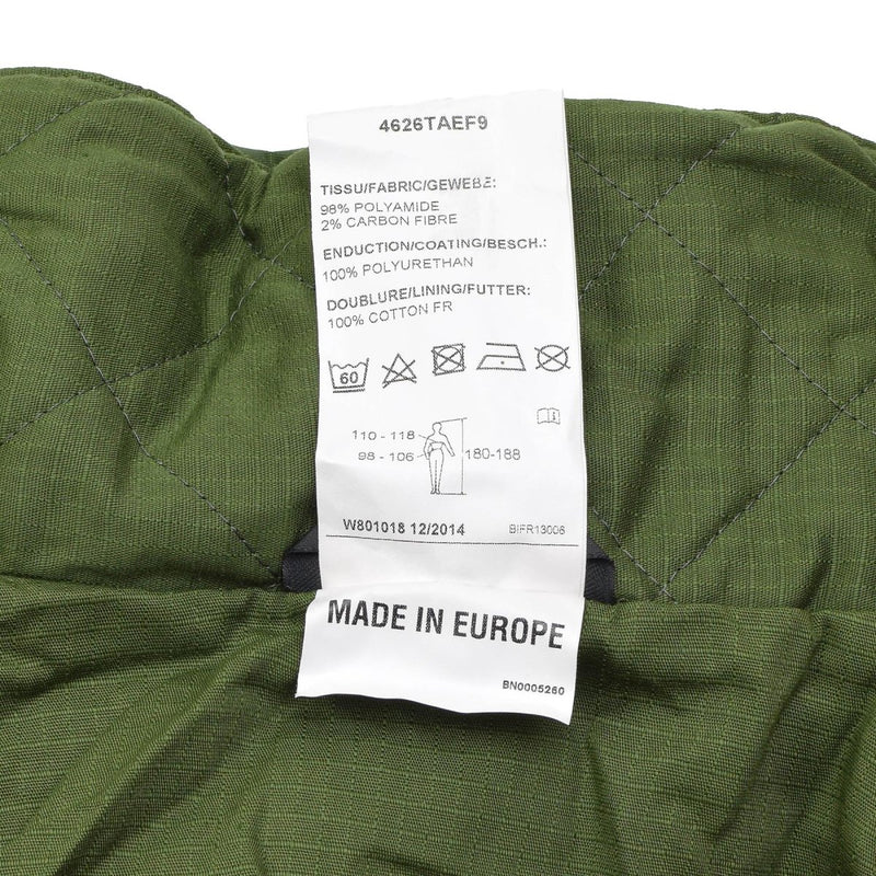 Original Belgian military rain long jacket liner olive waterproof field foldaway hood in collar